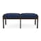 Lesro Lenox Wood 2 Seat Bench Wood Frame, Mocha, MD Ink Upholstery LW2001 - alternate 1